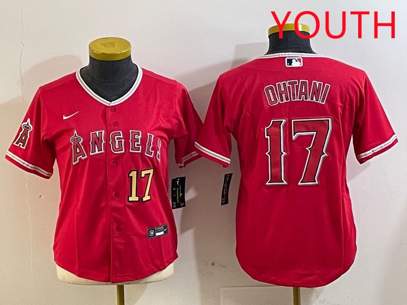 Youth Los Angeles Angels #17 Ohtani Red Nike Game 2025 MLB Jersey style 2